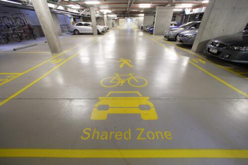 Shared vehicle zone of Council House 2 [CH2], Little Collins Street, Melbourne, May 2007, 2 [picture] / Damian McDonald