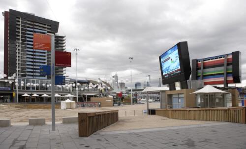 Outdoor LED screens, Waterfront City Piazza, Docklands, Melbourne, May 2007, 1 [picture] / Damian McDonald