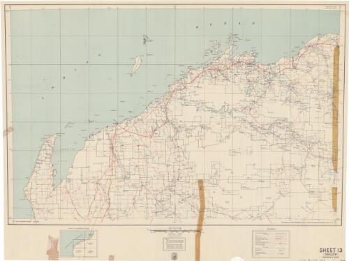 [Western Australia] 1:633 600, 10 mile topographical series. Sheet 13, Onslow [cartographic material] / prepared by the Chief Draftsman's Branch, Lands and Surveys