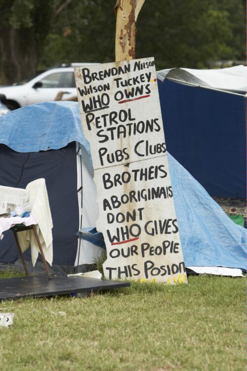 Protest sign displayed during the Apology to the Stolen Generations of Australia, Canberra, 13 February 2008 [picture] / Craig Mackenzie