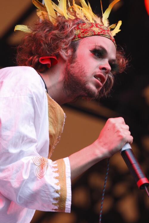 Nick Littlemore of Pnau performing on stage at Homebake, The Domain, Sydney, 6 December 2008 [picture] / Greg Power