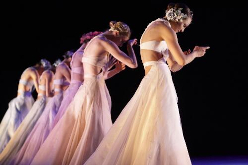 Annabel Knight, Juliette Barton and dancers during dress rehearsal for Sid's Waltzing Masquerade by Aszure Barton, Sydney Dance Company, The Playhouse, Canberra Theatre Centre, 1 September 2009 [picture] / Greg Power