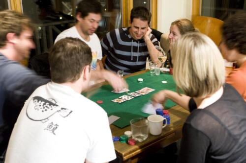 Guests playing poker at Avior Lodge Co-Op Ltd, Thredbo Village, New South Wales, September 2009 [picture] / Sam Cooper