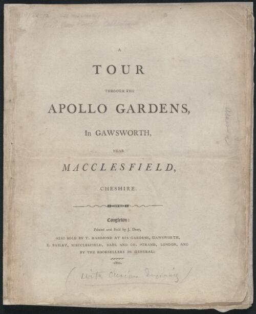 A Tour through the Apollo Gardens, in Gawsworth, near Macclesfield, Cheshire