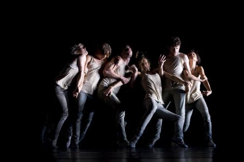 Dancers during dress rehearsal of Sydney Dance Company's Are we that we are, Sydney Theatre, Sydney, 2010 [picture] / Sam Cooper