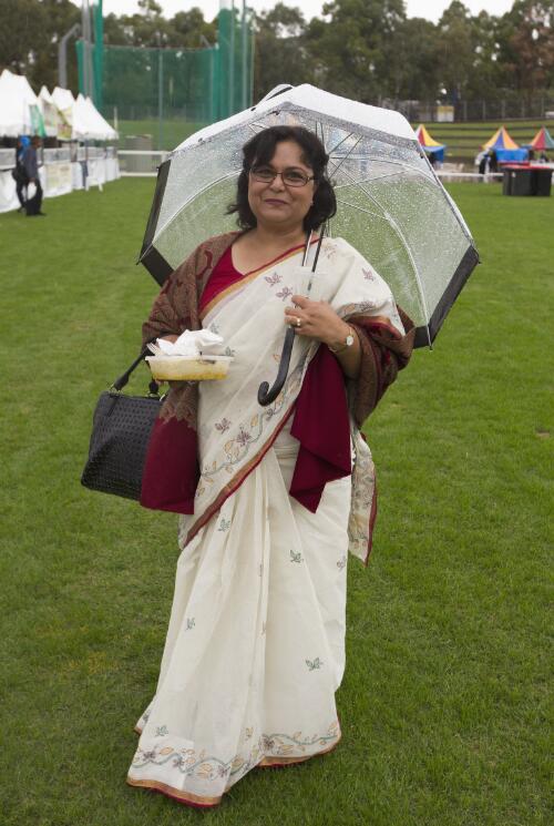 Woman wearing a traditional saree to Boishakhi Mela, Bengali New Year festival, Sydney Olympic Park, Sydney, 20 April 2013 / Lannon Harley