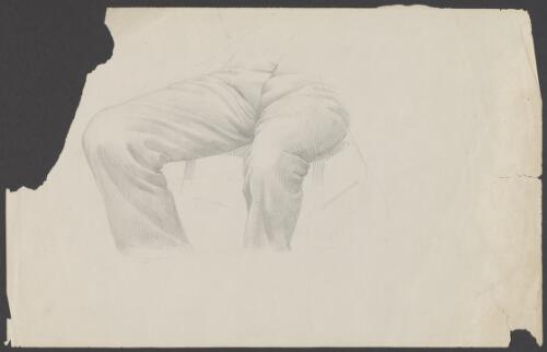 [Study of seated man's legs] [picture] / [William Strutt]