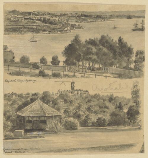 Elizabeth Bay, Sydney ; Government House Turak [i.e. Toorak], Melbourne [picture]
