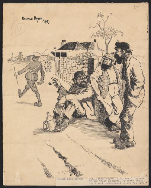 [Cousin Jack miners cartoon] [picture] / Oswald Pryor