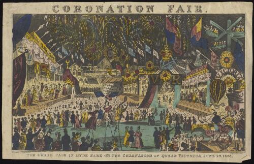 Coronation fair, the grand fair in Hyde Park on the coronation of Queen Victoria, June 28, 1838 [picture]