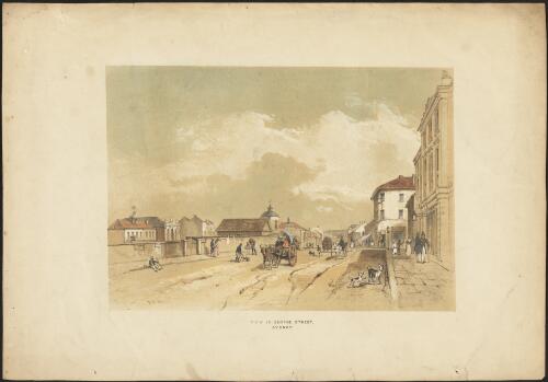 View in George Street, Sydney, 1842 [picture] / J.S. Prout