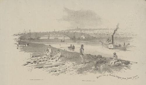Eastern side of Princes Bridge from Yarra Yarra, 1854 [picture] / S.T.G
