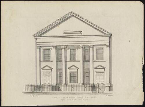 The Congregational Church, Pitt Street, Sydney [picture] / drawn by J. Fowles; F. Mansell sc