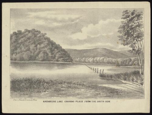 Narabeene [i.e. Narrabeen] Lake crossing place from the south side [picture] / from a watercolour drawing by H. Brees