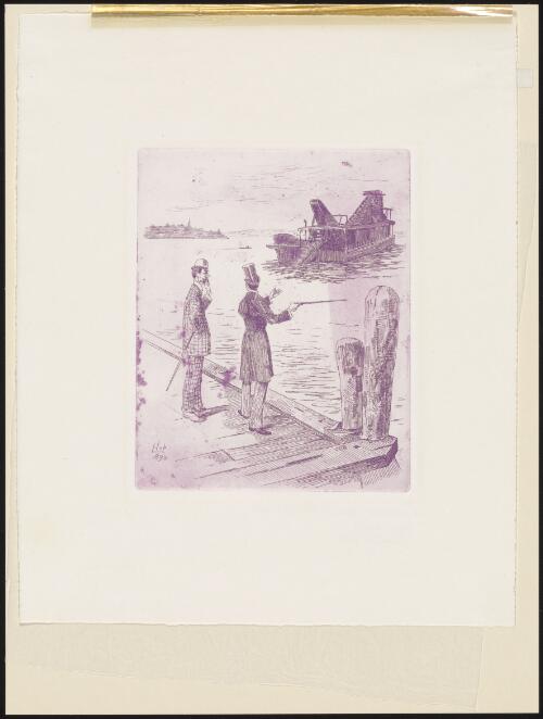 [A dredge, Sydney Harbour] [picture] / Hop 1893