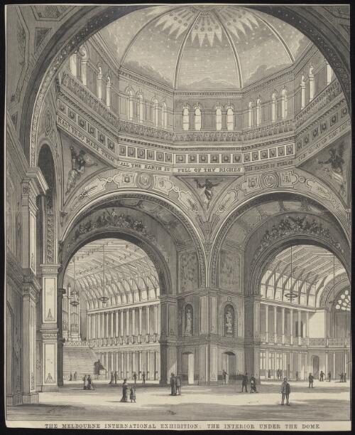 The Melbourne International Exhibition, the interior under the dome [picture]