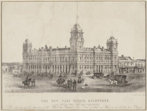 The new Post Office Melbourne [picture] / Ed. Gilks. July 1858