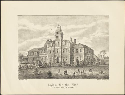 Asylum for the Blind, St. Kilda Road, Melbourne [picture] / C. Woodhouse lith