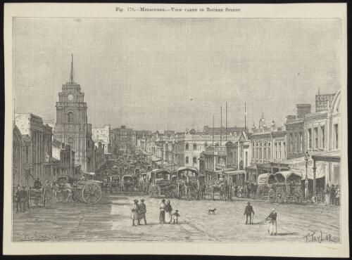 Melbourne, view taken in Bourke Street [picture] / A. Kohl sc.; T. Taylor