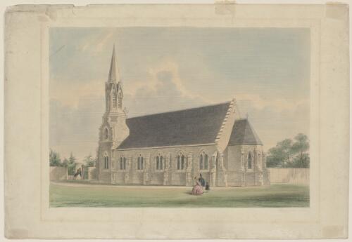 Trinity Church, Kew, near Melbourne, Chas. Barrett, archt. [picture] / Lawson & Pearson lith