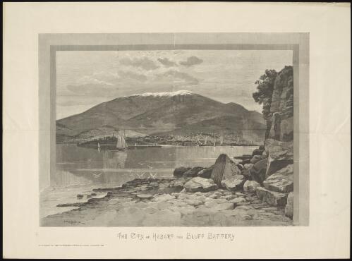 The city of Hobart from Bluff Battery [picture] / J. Macfarlane; F.A. Sleap sc