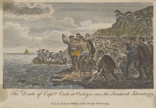 The death of Captn. Cook at Owhyeee once the Sandwich Islands 1779 [picture]