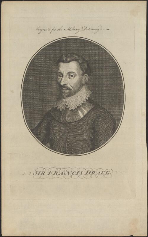 Sir Francis Drake [picture] / engrav'd for the Military Dictionary