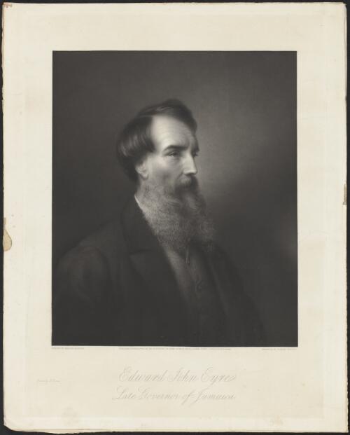 Edward John Eyre, late Governor of Jamaica [picture] / painted by Charles Mercier; engraved by Charles Tomkins