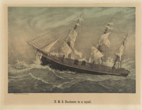 H.M.S. Bacchante in a squall [picture]