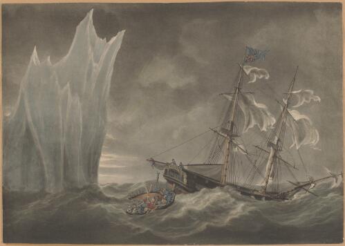 Lady Hobart sinking after striking an iceberg [picture]