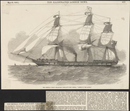 The General Screw Steamship Company's new vessel, Queen of the South [picture] / E.W.; Smyth