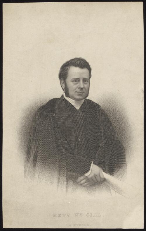 Revd. Wm. Gill, Rarotonga [picture] / engraved by J. Cochran from a photograph