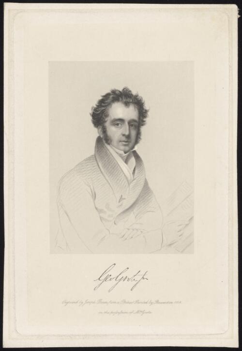 [Portrait of George Grote, M.P.] [picture] / engraved by Joseph Brown from a portrait painted by Stewartson 1824 in the possession of Mrs Grote