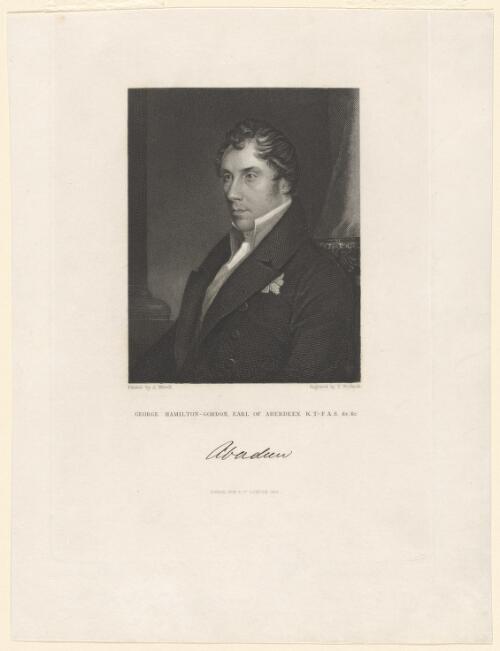 George Hamilton-Gordon, Earl of Aberdeen, K.T.-F.A.S. &c. &c. [picture] / painted by A. Wivell; engraved by T. Woolnoth