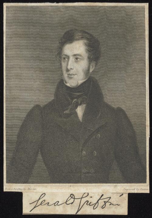 Gerald Griffin [picture] / from a painting by Mercier; engraved by Deane
