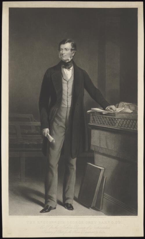 The Rt. Honble. Sir George Grey, Bart., G.C.B., M.P. for the Northern Division of Northumberland, Secretary of State for the Home Department &c. &c. &c. [picture] / painted by F. Grant; engraved by S.W. Reynolds