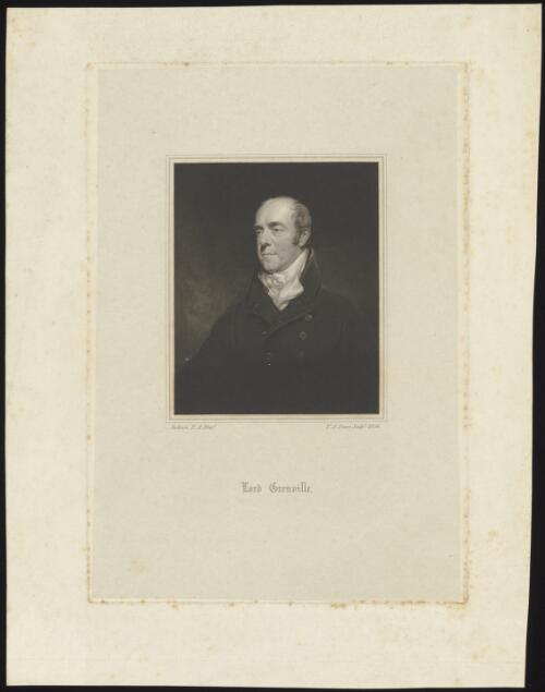 Lord Grenville [picture] / J. Jackson pinxt.; T.A. Dean sculpt. 1826