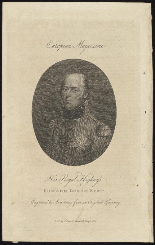 His Royal Highness Edward Duke of Kent [picture] / engraved by Armstrong from an original painting