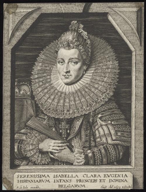Serenissima Isabella Clara Eugenia, Hispaniarum Infans Princeps et Domina Belgarum, obijt ano. 1633 [picture] / P. de Iode excudit