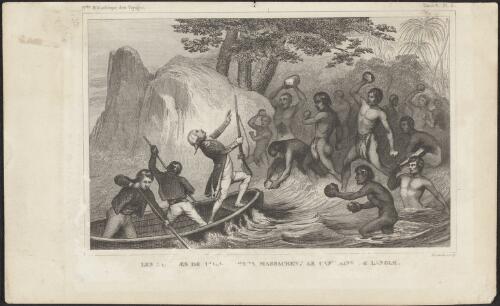 Les sauvages de l'Ile Mouna massacrent le Capitaine de Langle [picture] / Pardinel sculp
