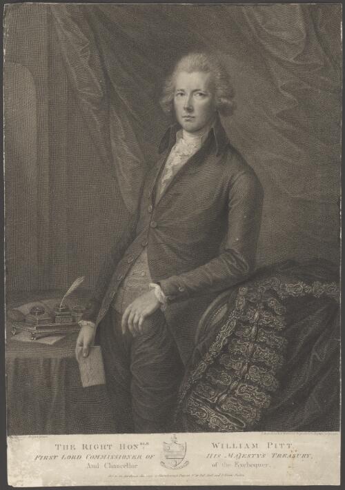 The Right Honble. William Pitt, First Lord Commissioner of His Majesty's Treasury and Chancellor of the Exchequer [picture] / Gainsborough Dupont pinxit; F. Bartolozzi 1790