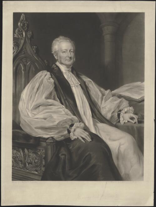[Portrait of John Bird Sumner, Archbishop of Canterbury] [picture] / painted by Margaret Carpenter; engraved by J. Richardson Jackson