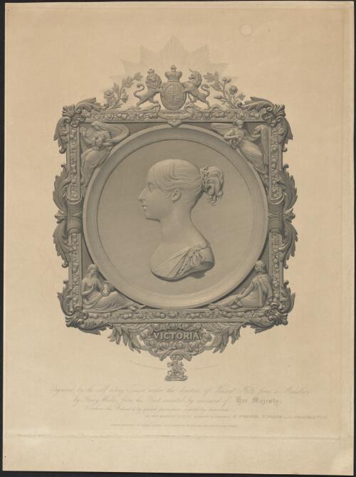 Victoria [picture] / engraved by the self-acting tracer under the direction of Vincent Nolte from a medallion by Henry Weekes