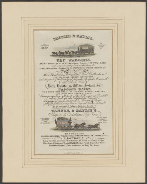 [Tanner & Baylis advertisment for fly waggons] [picture] / S.G. Griffith & Co