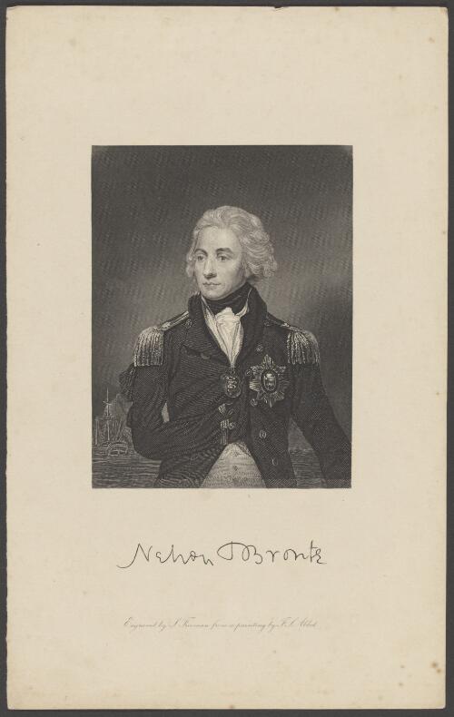 [Portrait of Lord Nelson] [picture] / engraved by S. Freeman from a painting by F.S. Abbot [sic]