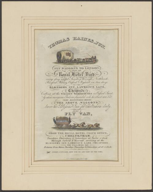 [Thomas Haines Jun. advertisment for fly waggons] [picture] / S.G. Griffith & Co
