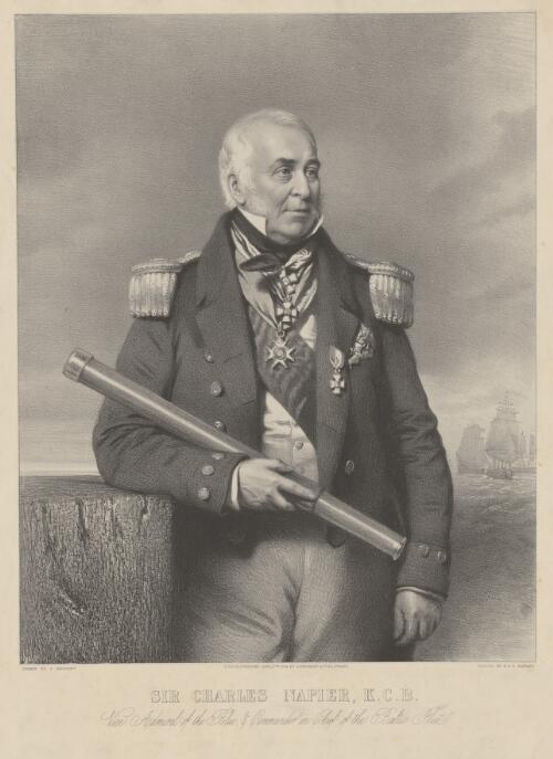 Sir Charles Napier K.C.B., Vice Admiral of the Blue & Commander in Chief of the Baltic Fleet [picture] / drawn by C. Baugniet