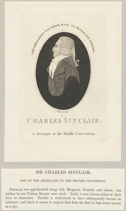 Charles Sinclair, a delegate to the British Convention [picture] / I. Kay fecit 1794