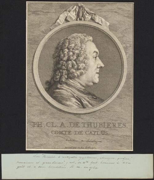 Ph. Cl. A. de Thubieres, comte de Caylus [picture] / dessine par Cochin le fils 1752