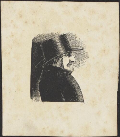 [Humorous portrait of a man in a top hat] [picture]